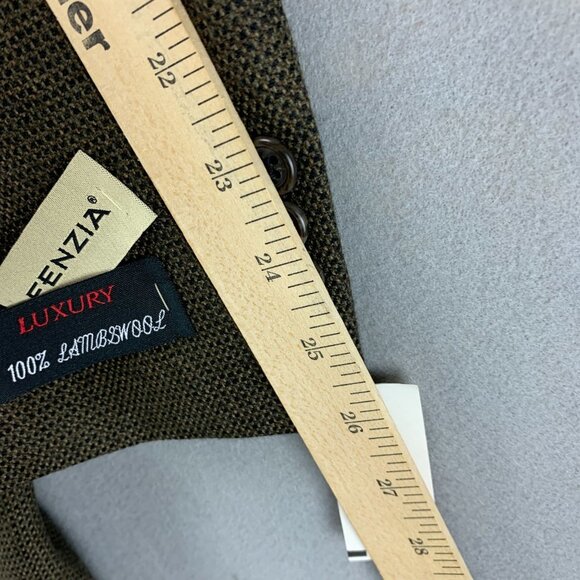 Fenzia Sport Coat Mens 44 Long Lambs Wool 3 Button Closure Blazer Checkered - Picture 14 of 16